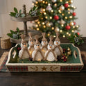 Primitive Fabric Snowmen Bowl Fillers, Set of 6, Rustic Winter and Holiday Decor