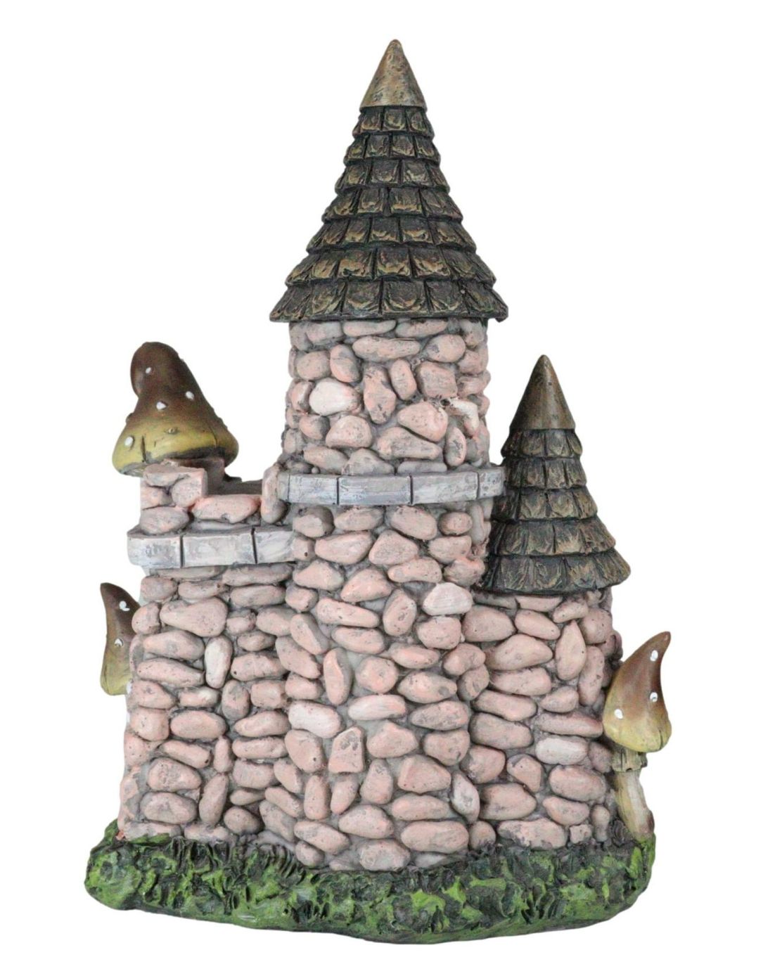 Gnome Home Light-Up Resin Cobblestone Castle Fairy Garden Welcome House