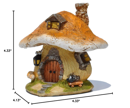 Whimsical Miniature Rustic Mushroom House for Fairy Gardens or Terrariums