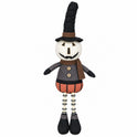 Primitive Halloween Pumpkin Shelf Sitter with Charcoal Gray Top and Dangly Legs