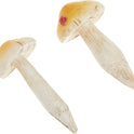 Miniature Fairy Garden and Terrarium Set of 2 Yellow Mushrooms, Ladybug Accent