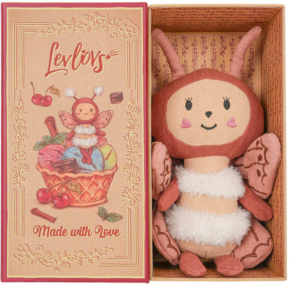 Levlovs Butterfly Plush Lila in Illustrated Collectible Keepsake Gift Box