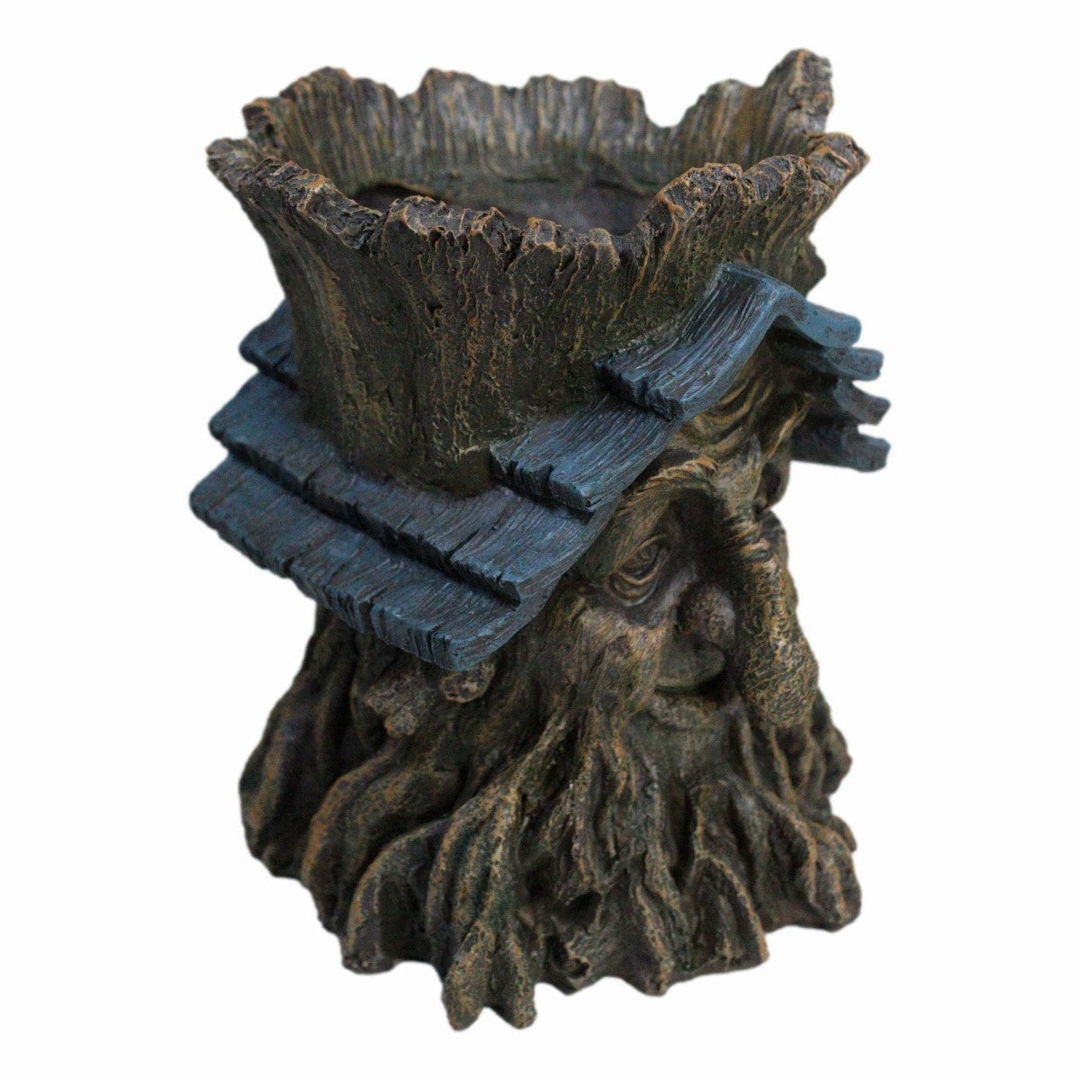 Wizard of the Woods Tree Spirit Detailed Resin Greenman 7" Flower Planter