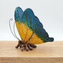 Colorful Blue and Yellow Resin Sitting 6" Butterfly Garden Accent