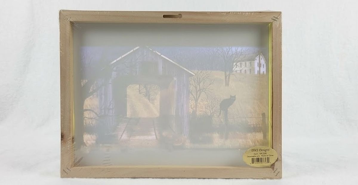 Sleepy Hollow Bridge by Billy Jacobs Framed Halloween Canvas Wall Art, 12" X 16"