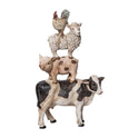 Country Farmhouse Stacked Farm Animals Miniature Figurine, Resin Statue