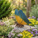 Colorful Blue and Yellow Resin Sitting 6" Butterfly Garden Accent