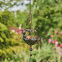 Hanging Animal Bird Feeder & Garden Mobile, Copper Bronze Rustic Metal Yard Art