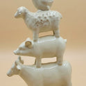 Stacked Farm Animals Ceramic Figurine Country Rustic Rooster Sheep Pig Cow 7"