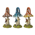 Whimisical Magic Mushrooms 5" Resin Toadstools Home and Garden Decor Set of 3