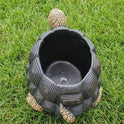Heavyweight Cement Turtle Small Planter with Drain Plug, 9.3"