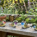 Perched Sitting Hummingbird Miniature Resin Colorful Figurines, Set of 4