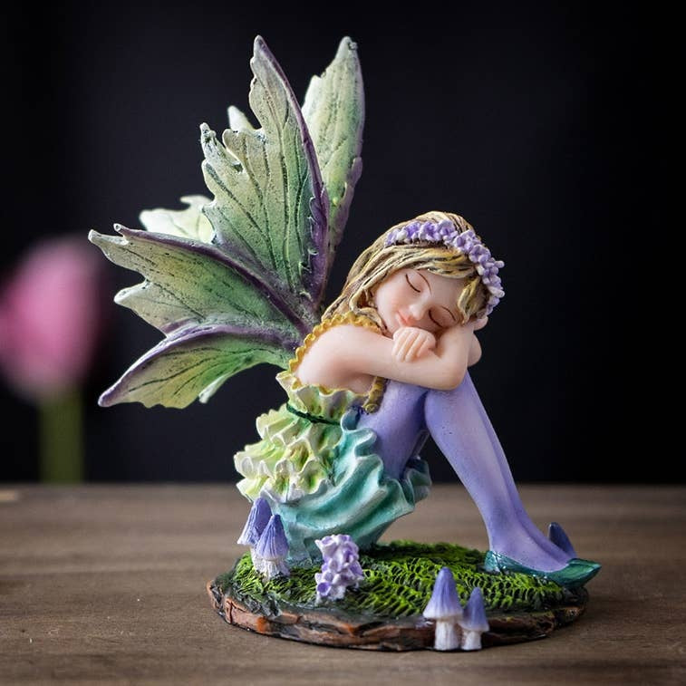 Miniature Resin Sleeping Fairy Figurine Fantasy Garden & Terrarium Decor