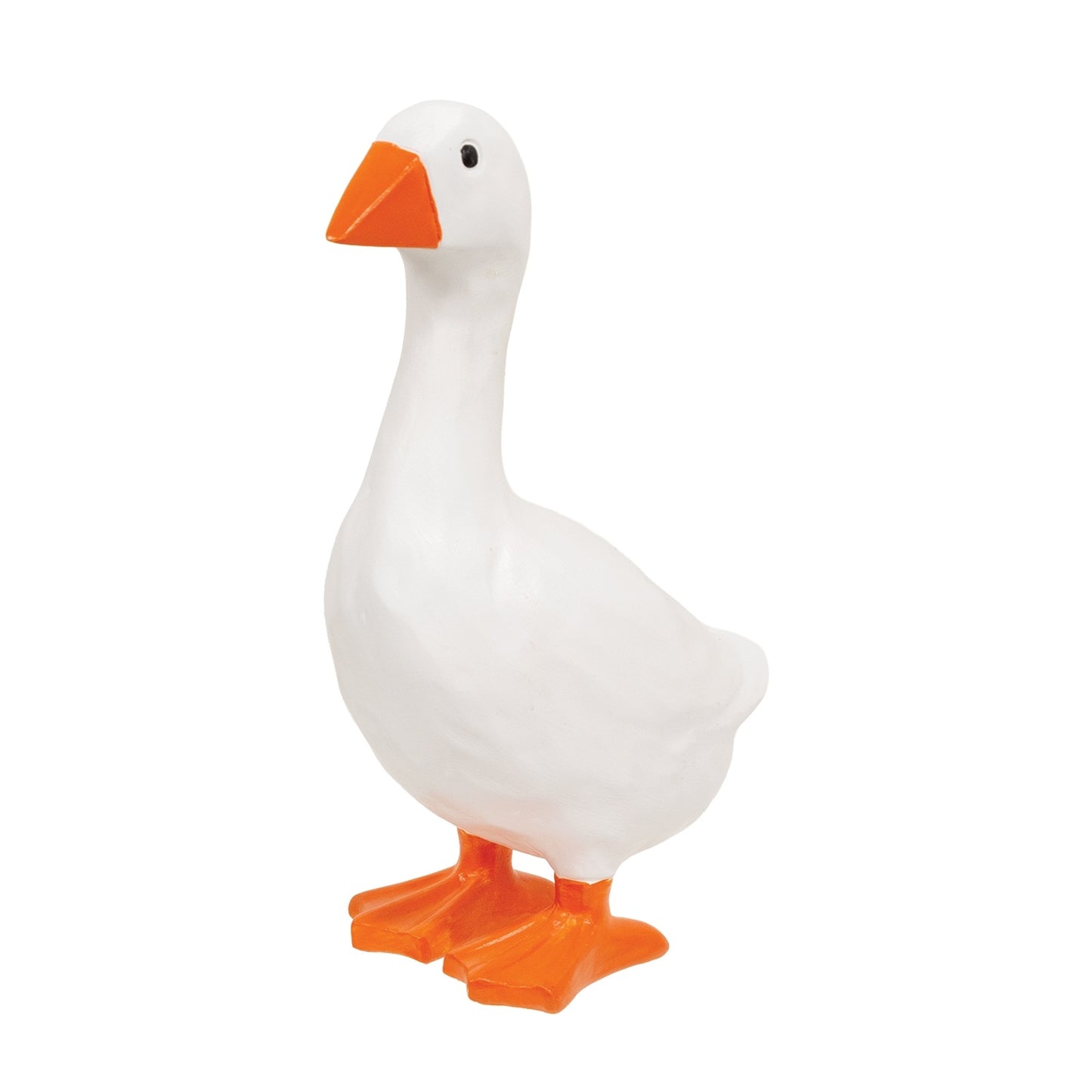 White Goose Resin Figurine 7" Carved Wood Look Primitive Farmhouse Accent