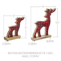 Rustic Christmas Deer Figurines Set, Mango Wood Holiday Tabletop, Mantel Decor