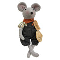 Myles Mouse with Straw Hat Plush Weighted Country Primitive Doll