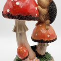 Cute Solar LED Hedgehog & Mushrooms Garden Statue, Woodland Animal Yard Decor
