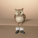 Hand-Crafted Sisal and Jute Wise Woodland Owl 12" Shelf Sitter in Light Tan