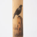 Crows on Fence Post Panorama 7" Led Timer Taper Candle and Black Holder Set