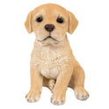 Adorable Seated Yellow Labrador Puppy Dog Collectible Resin Figurine, 6.5 inch