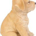 Adorable Seated Yellow Labrador Puppy Dog Collectible Resin Figurine, 6.5 inch