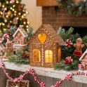 Gingerbread House 9.75" Metal Luminary - Christmas Village Holiday Decor