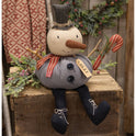 Primitive Olaf the Snowman Doll W/Candy Cane Christmas and Winter Prim Decor