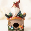 Gnome Fairy Mushroom Toadstool Birdhouse, 8" Hanging Garden Accent