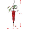 Birds of a Feather Metal and Glass 20.5" Decorative Red Hummingbird Feeder