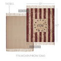 Colonial 1776 Betsy Ross Stars Americana Woven Fringed Throw Blanket, 50" X 60"