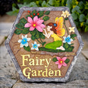 Fairy Kisses and Flowers Garden Colorful, Whimsical Stepping Stone, 9.5"