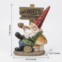 Funny "Free Weeds" Garden Gnome Statue, 7.5" Durable Polyresin Figurine