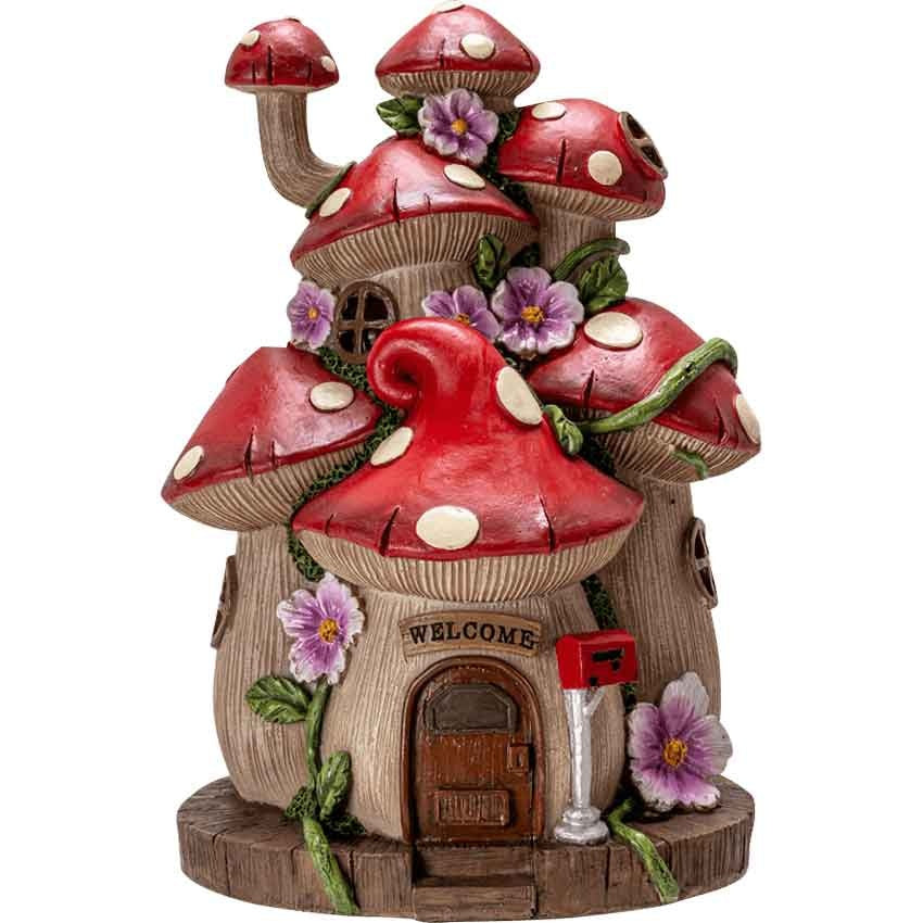 Whimsical Fairy Garden LED Light Up Small Toadstool Mushroom House