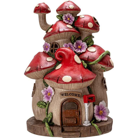 Whimsical Fairy Garden LED Light Up Small Toadstool Mushroom House