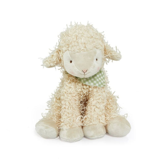 Bunnies By the Bay Shep the Sheep in Green Check Scarf, Plush Stuffed Animal