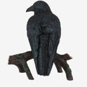 Black Raven on Tree Branch Cold Cast Resin Collectible Figurine Gothic Decor