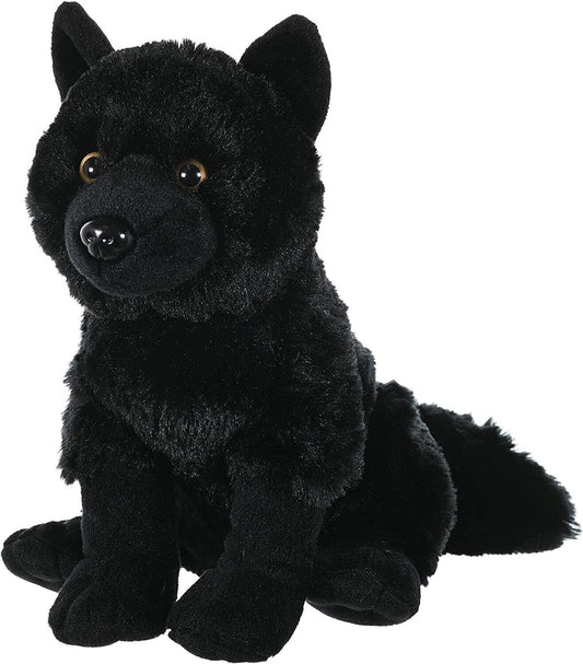 Wild Republic Cuddlekins Black Wolf, 12" Plush, Soft Stuffed Animal