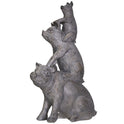 Farmhouse Gray Resin Stacked Pigs Statue, Animal Garden Accent, 14"