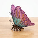 Colorful Purple and Turquoise Resin Sitting 6" Butterfly Garden Accent