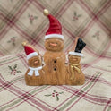 Rustic Snowman Family Figurine, 6x5 Gingerbread Style Christmas Shelf Decor