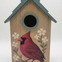 Northern Red Cardinal Painted Wooden Birdhouse Decorative Hanging Garden Decor