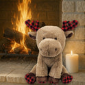Beverly Hills Teddy Bear Co. Large Winter Cozies Plaid Monty Moose, 14" Plush