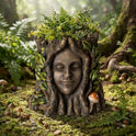Enchanted Gaia Spirit Planter, 6" Floral Forest Goddess Tree Ent Sculpture
