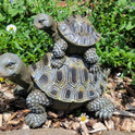Stacked Turtles Figurine, Resin Tortoise 5 1/2" Small Statue, Garden Accent