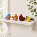 Miniature Resin Birds Set of 4, 1.75"Bluebird, Cardinal, Goldfinch and Sparrow