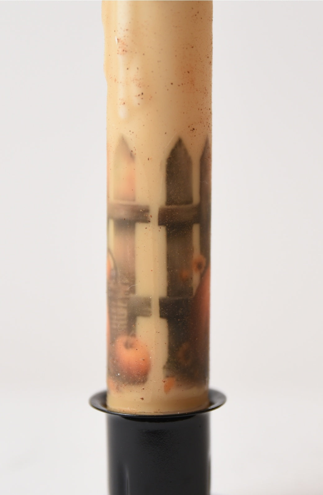 Sunflowers and Pumpkin Panorama 7" Led Timer Taper Candle and Black Holder Set
