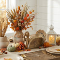 Holiday Turkey with Mango Wood and Burnished Gold, Rustic Fall Decor 6"