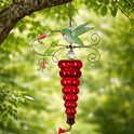 Birds of a Feather Metal and Glass 20.5" Decorative Red Hummingbird Feeder