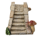 Fairy Garden Stone Arch Resin Bridge with Steps and Mushroom Detail, 7 1/2"