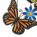 Painted Metal Butterfly Trio and Flowers Small 10" Windchime